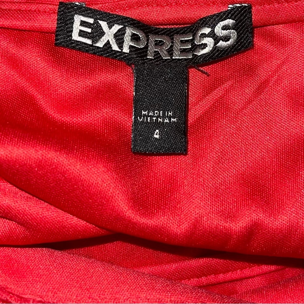 Express Bright Orange Lace Pencil Skirt Sz 4 - Picture 7 of 9